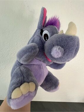 McGraw Hill Math Stuffed Plush‎ Purple Rhino Rhinoceros “Kifaru” Hand Puppet Toy